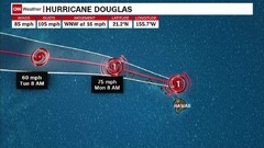 ハリケーン「ダグラス」がハワイへ、上陸なら近代史で３例目